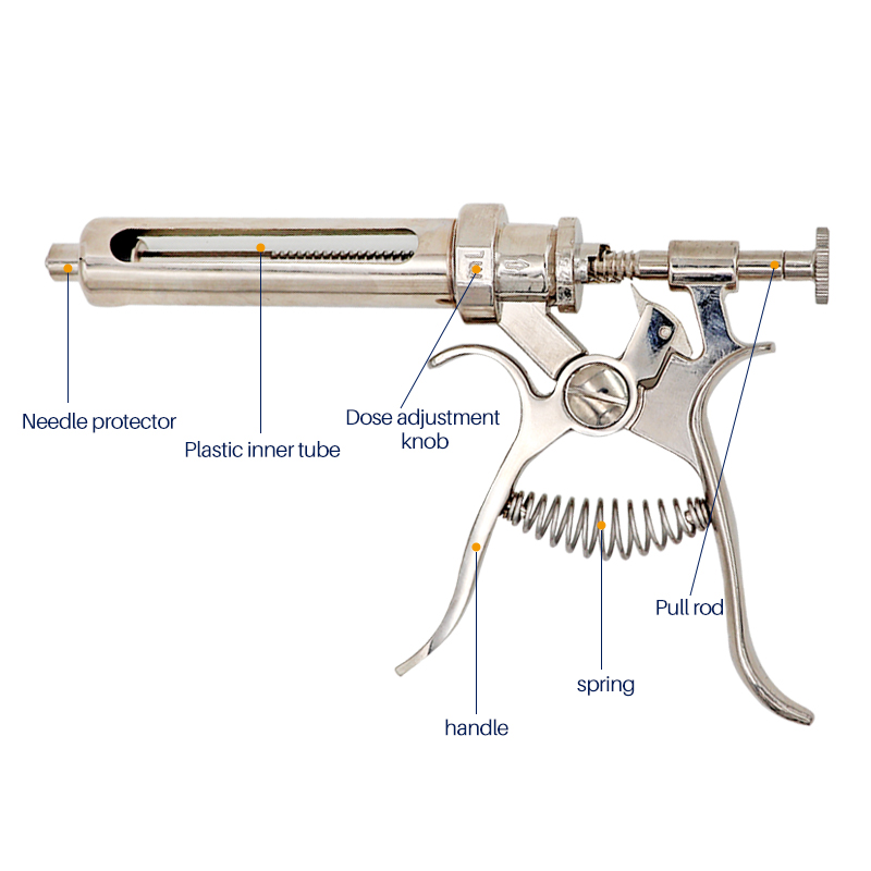 Veterinary Syringe Gun - حقنة حيوانات بيطرية من الفولاذ المقاوم