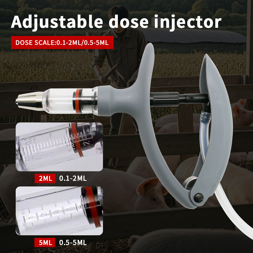 Veterinary Syringe Gun - 1 قطعة 2 مللي/5 مللي الحيوان