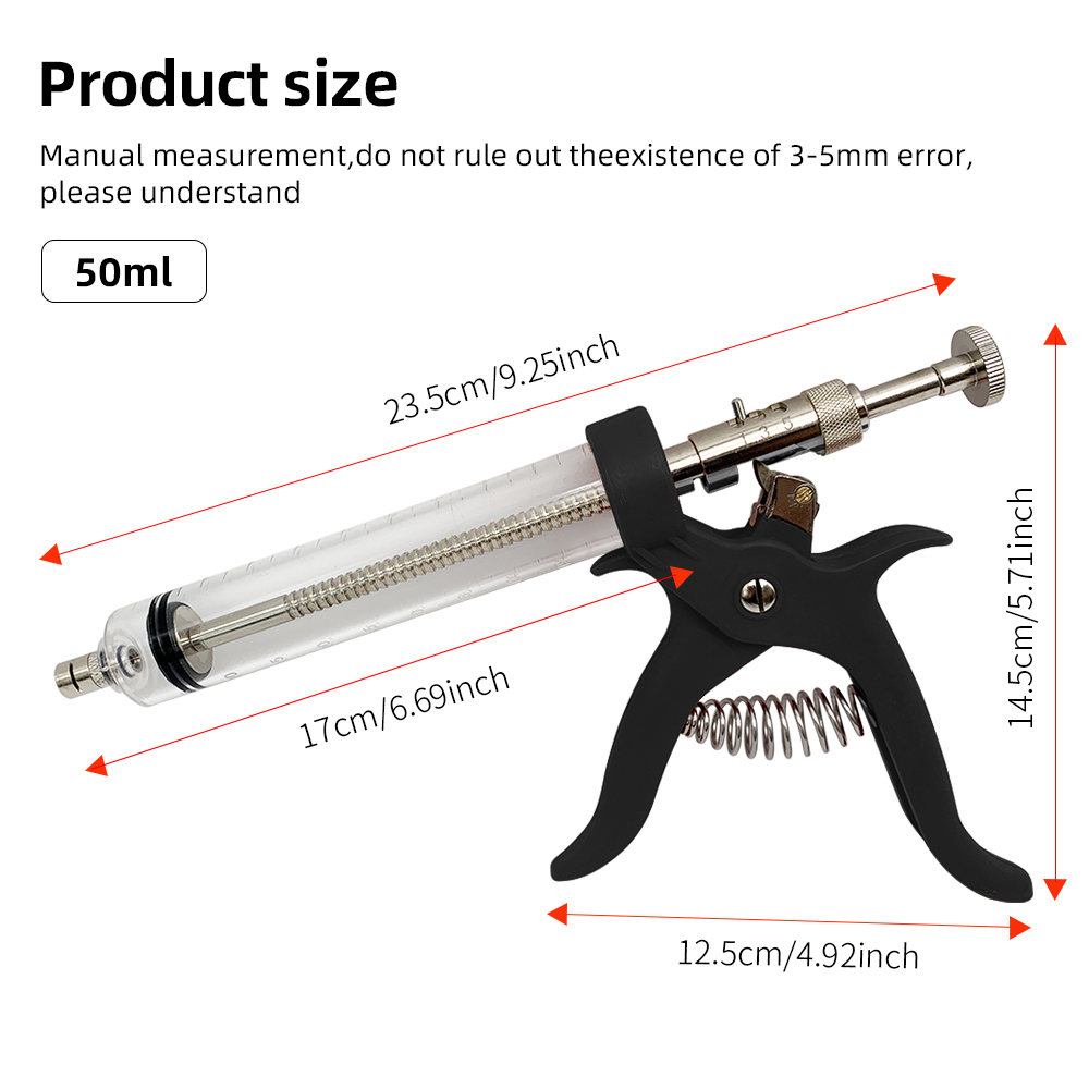 1 قطعة الحيوان 50 مللي حقنة حق - مراجعة Veterinary Syringe Gun وسعره